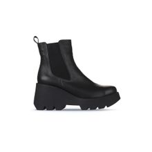 Bueno Shoes 01WZ8403 Siyah Deri Kadın Dolgu Topuklu Bot