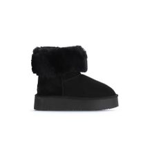 Bueno Shoes 05AG2024054 Siyah Süet Kadın Dolgu Topuklu Bot
