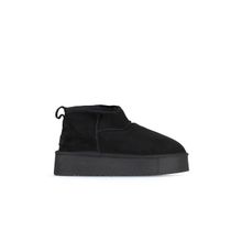 Bueno Shoes 05AG2074054 Siyah Süet Kadın Dolgu Topuklu Bot