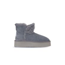 Bueno Shoes 05AG2104054 Mavi Süet Kadın Dolgu Topuklu Bot