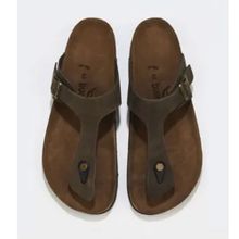 Bueno Shoes 05MT101 Haki Nubuk Deri Erkek Parmak Arası Terlik
