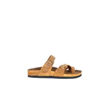 Bueno Shoes 05MT102 Sarı Greyzi Deri Erkek Parmak Arası Terlik