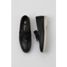 Bueno Shoes 05WS101 Siyah Flotter Deri Kadın Loafer