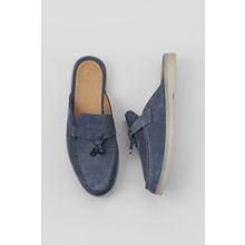 Bueno Shoes 05WT103 Mavi Süet Kadın Düz Terlik