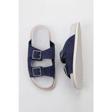 Bueno Shoes 10M102115 Lacivert Açık Süet Erkek Düz Terlik
