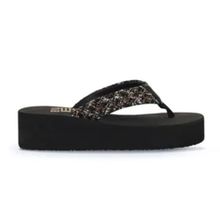 Bueno Shoes 26WT190244 Siyah Hasır Dolgu Topuklu Kadın Terlik