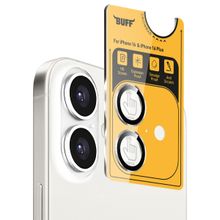Buff iPhone 16/16 Plus Gümüş Metal Kamera Lens Koruyucu