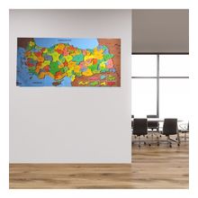 Buffer 118x56 cm Renkli Türkiye Haritası Manyetik Yapıştırıcı Gerektirmeyen Duvar Stickerı