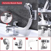 Buffer 2 In 1 Spiral Hortumlu Ayarlanabilir Hareketli Banyo Mutfak Lavabo Musluk Duş Başlığı
