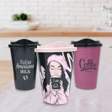 Buffer 3 Adet Kahve Bardağı Seti Dekoratif Plastik Kahve Muhafaza Bardağı