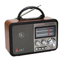 BUFFER® Orta Boy Retro, Nostaljik, Ahşap Tasarım Bluetooth Hoparlörlü, Şarjlı, Taşınabilir FM/AM Des