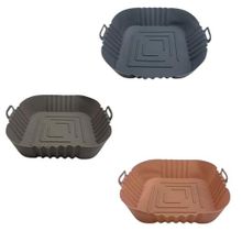 Buffer Renkli Isıya Dayanıklı Yıkanılabilir Silikon Fırın ve Airfryer Koyu Gri Kare Model Pişirme Mat