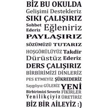 Bugico Okul Kuralları 100x153 cm Duvar Sticker
