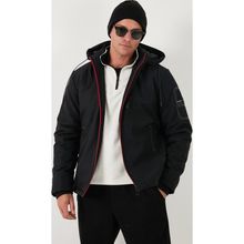 Buratti 497ALBERT - Siyah Regular Fit Çıkarılabilir Kapüşonlu Erkek Mont