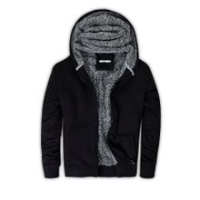 Buratti 575708 Siyah İçi Kürklü Kapüşonlu Sweatshirt Erkek Mont