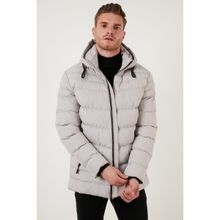 Buratti 6274818 Taş Slim Fit Kapüşonlu Cepli Erkek Mont