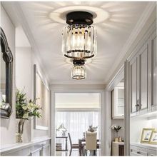 Burenze 963 Modern Luxury Plafonyer Tavan Kristal Taşlı Avize Hol Antre Siyah Avize
