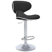 Bürocci 9549S0481 Siyah Modern Deri Metal Ayaklı Yüksek Tezgah Sandalyesi