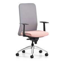 Bürotime Comfy Başlıklı Sabit Kol Krom Ayak Gri Somon Çalışma Koltuğu