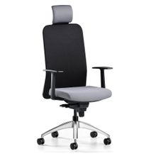 Bürotime Comfy Başlıklı Sabit Kol Krom Ayak Siyah Antrasit Çalışma Koltuğu