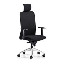 Bürotime Comfy Başlıklı Sabit Kol Krom Ayak Siyah Çalışma Koltuğu