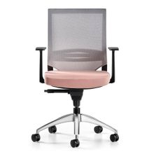 Bürotime Cozy Sabit T Kol Alüminyum Ayak Gri/Somon Çalışma Koltuğu