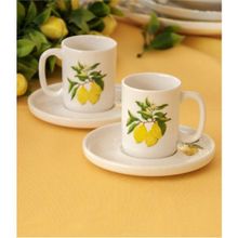 Bursa Porselen Lemon İki Kişilik Kahve Fincan Takımı