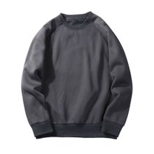 BUYTER 15 Stil Düz Renk Polar Koyu Gri Erkek Sweatshirt