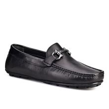 Cabani 010M823 Metal Aksesuar Desenli Hakiki Deri Siyah Erkek Loafer Ayakkabı