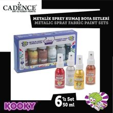 Cadence Kooky Metalik Sprey 50 ml 6'lı Kumaş Boyası