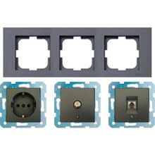 Çağatay Elektrik Ovivo Grano Füme Üçlü Set Topraklı Priz