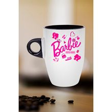 Caisya Enter Mode Barbie Baskılı Siyah Kupa Bardak