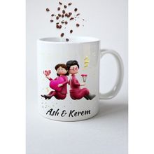 Caisya Isimli Kişiye Özel Love Baskılı Hediye Beyaz Kupa Bardak