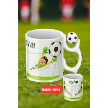 Caisya Siyah Beyaz Futbol Toplu Kaleci Baskılı-2 Taraftar Isimli Baskılı Kupa Bardak