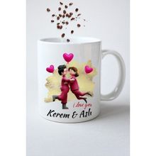 Caisya Teddy Bear Love Ayıcık Baskılı Hediye Beyaz Kupa Bardak