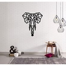 CajuArt Dekoratif Geometrik Desen Fil Ahşap Duvar Modern Tablo