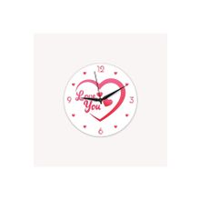 CajuArt Kalp İçinde Love You Yazılı Sevgililer Günü Ahşap Duvar Saati