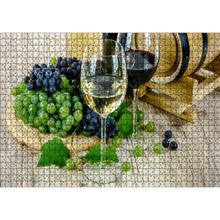 Caka Tablo Beyaz Kırmızı Şarap Üzüm Şarap Küpü Görseli 1000 Parça Puzzle