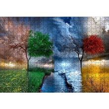 Cakapuzzle 4 Mevsim Bir Arada İllüstrasyon 120 Parça Ahşap Puzzle