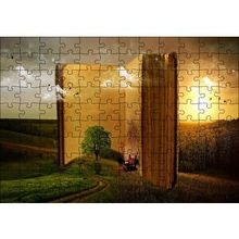 Cakapuzzle Açık Kitap ve Tabiat İllüstrasyon 120 Parça Ahşap Puzzle