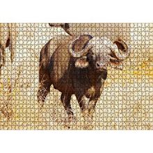 Cakapuzzle Afrika Bozkırında Bufalo ve Kuru Otlar 120 Parça Ahşap Puzzle