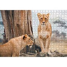 Cakapuzzle Afrika Savanında Dişi Aslan Görseli 120 Parça Ahşap Puzzle