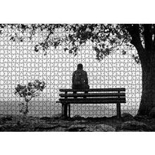 Cakapuzzle Ağaç Altındaki Bankta Gezgin 120 Parça Ahşap Puzzle