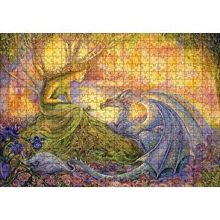 Cakapuzzle Ağaç Kız ve Ejderha Mistik Tablo 120 Parça Ahşap Puzzle