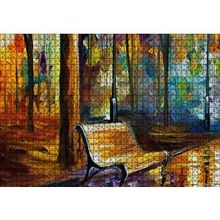Cakapuzzle Ağaçlar Altındaki Boş Bank Yağlıboya 120 Parça Ahşap Puzzle