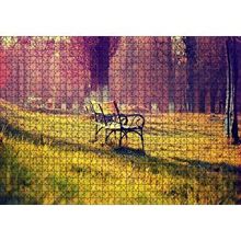 Cakapuzzle Ağaçlar Bank Doğa Huzur 120 Parça Ahşap Puzzle