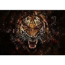 Cakapuzzle Agresif Kaplan ve Kırılan Cam 120 Parça Ahşap Puzzle