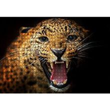 Cakapuzzle Agresif Leopar Siyah Zemin 120 Parça Ahşap Puzzle