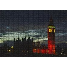 Cakapuzzle Akşam Karanlığında Big Ben Saat Kulesi 120 Parça Ahşap Puzzle