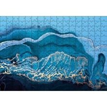 Cakapuzzle Altın Damarlı Mavi Doku 120 Parça Ahşap Puzzle